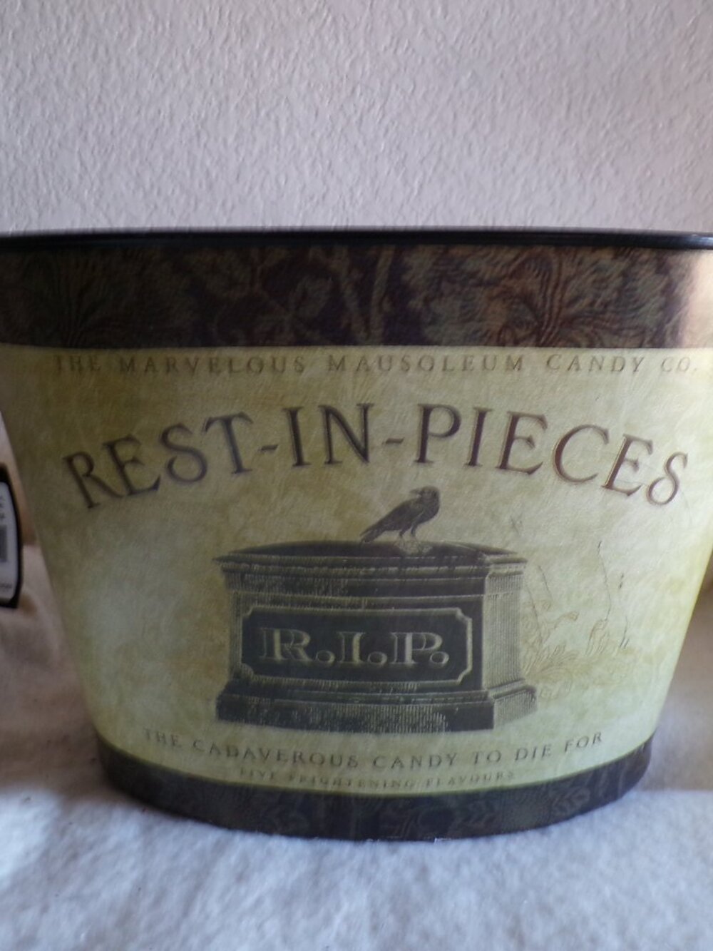 Decorative Bucket Tub Galvanized Steel Perfect for Halloween Candy To Die For